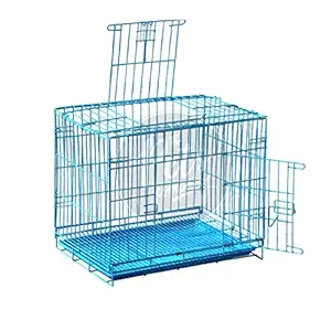 The Pets Company Double Door Folding Metal Cage with Paw Protector, for Guinea Pigs, Rabbits, Ferrets, Chinchillas, Small, 24 Inch