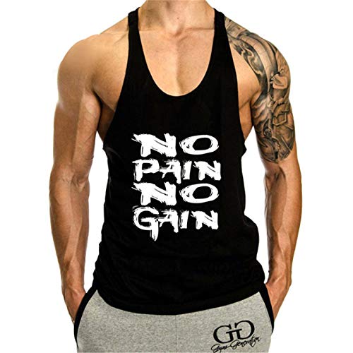 Cabeen NO Pain NO Gain Homme Musculation Débardeur Sport Workout Fitness Tank Tops