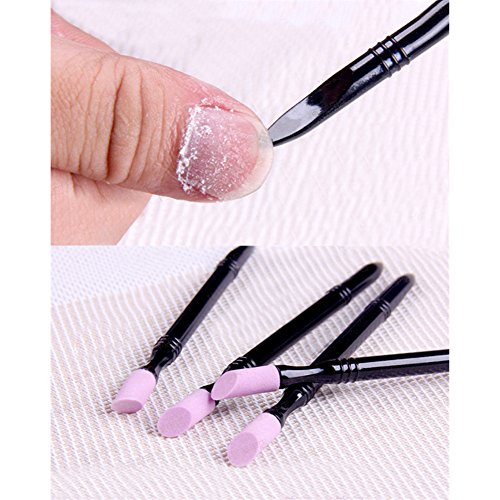 Born Pretty 1 Doppel Quarz Nagelhautentferner waschbar Pusher die abgestorbene Haut Trimmer Maniküre Nail Art Werkzeug - 3