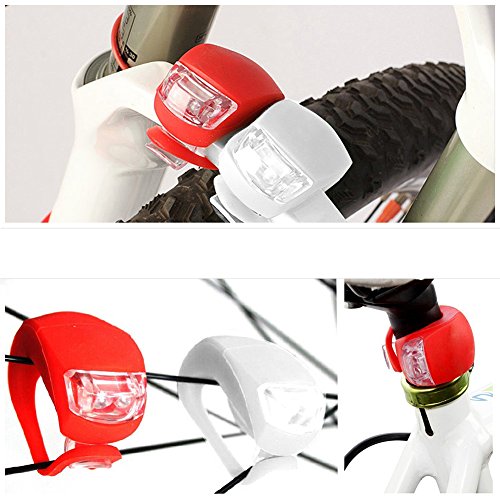 LED Silikon Clip-On FahrradBeleuchtung Bicycle Bike Leuchten Wasserdicht Leuchten 1 Weiße und 1 Rote Leuchte - 4