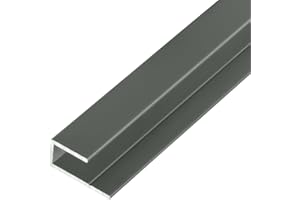 S-Polytec Aluminium U- Profil, Alu Abschlussprofil, Aluprofil für Aluverbund Platten 6mm, GRAU, verschiedene Längen Größen (1, U- Profil (1 Meter), 6mm GRAU)