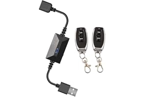 URPIZY Remote Control Schalter für 3.6V bis 24V Geräte USB Kompatibel Funkbetrieb bis 50m Für LED Lampen Ventilatoren Flexible Lernfunktion 5 Modi Kompaktes Design 22g 2A Schwarz Für Zuhause Büro(B)