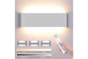 Elitlife LED Wall Lights Indoor, Up Down Wall Light dimmable 20W Adjustable Temperature 2700K-6000K Wall Sconce Lamp Modern Style Perfect for Bedroom Living Room Hallway Corridor Stairs (White)