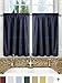 Ellis Curtain Stacey Tailored Tier Pair Curtains, 56" x 36", Navy
