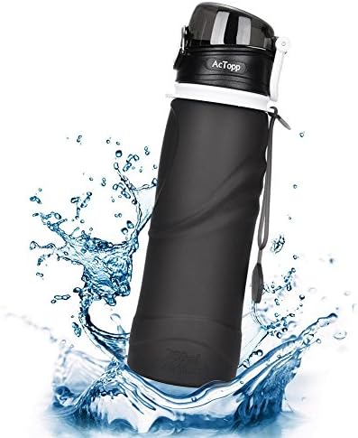 AcTopp Drinking Bottle Collapsible Water Bottle 750ml/500ml Foldable Travel Sports Silicone BPA Free Water Carrier Leakproof Camping Hiking Cycling Yoga Running Gym Outdoor Indoor[FDA Certified]