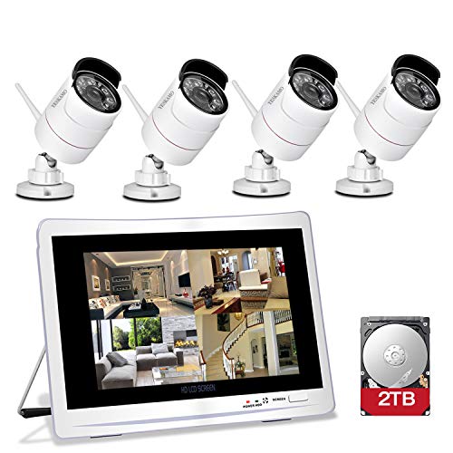 Preisvergleich Produktbild Yeskamo 1080P Sicherheitskamera, kabellos, für den Außen- und Innenbereich, Video-Überwachungssystem für Häuser.