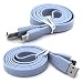 Produktbild Huawei Mate 10 Lite Höchste Qualität 1m superschnelles flaches Anti-Tangle-USB-Datenkabel - Ladekabel - Daten-Synchronisierungskabel - Datenübertragungskabel - Baby-Blau / Baby Blue - Von Gadget Giant®