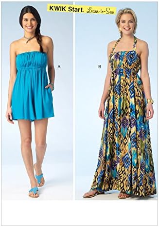Kwik Sew Patterns K4100OS,Misses Romper and Dress,Sizes XS-S-M-L-XL, One Envelope