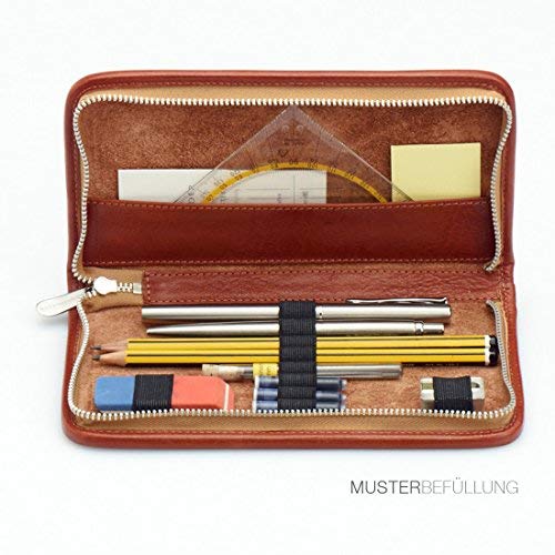 Preisvergleich Produktbild SONNENLEDER - hochwertiges Schreibetui"NIETZSCHE" Farbe: Natur *Echtes Leder*