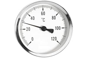 63mm 0-120C eau Thermo jauge de température d'huile 1/2 po Thermomètre Rear Entry