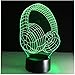 Produktbild Neue 3D Acryl Kopfhörer 3D Illusion Usb Rgb Nachtlicht Schreibtischlampe Wohnkultur Urlaub Geschenk Kopfhörer Design