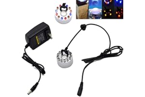 Qiorange 12 LED-Ultraschall-Nebel-Hersteller Fogger Wasser-Brunnen-Teich + Netzteil (Set A)