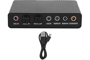 YOUTHINK Sound Card, Channel Surround Adapter 5.1 Computer External Sound Card o Sound Card Adapter USB Cable Sound Card for Karaoke Recording