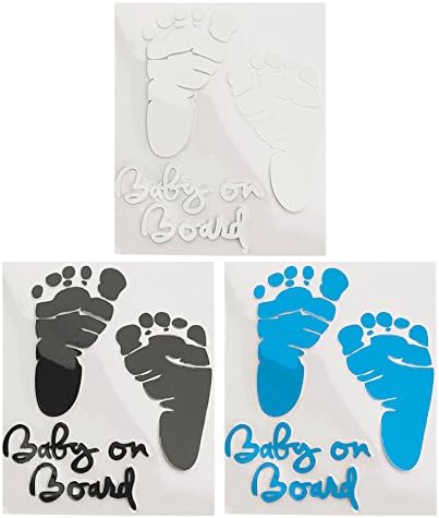 Nido del Bimbo - Baby on Board Sticker – High Hold – Does Not Damage Paint – Removable – Male, Female and Unisex – for all Smooth Surfaces – Foot Design grey