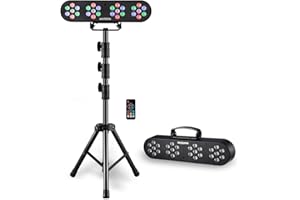 DJ Light with Stand, WorldLite Party Bar Light Set with 4 x Led Par Can Lights RGB, Portable Tripod DJ Stage Lighting System for Disco Gig Mobile Band Wedding Lighting