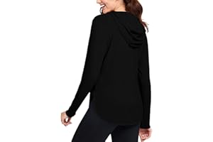 JTSONN Maglia Anti UV Donna Maglietta Camicia Sportiva da Donna Protezione UVF 50+ Corsa Maglietta Leggera e Traspirante Felpa Funzionale ad Asciugatura Rapida Pullover Escursionismo con Cappuccio