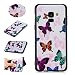 Produktbild Everainy Samsung Galaxy A8 2018/A5 2018 Hülle Silikon Gummi Prägen Muster Ultra Slim Cover Hüllen für Samsung Galaxy A5 2018 Handyhülle Stoßfest TPU Gel Stoßstange Weiß Schutzhülle (Schmetterling)