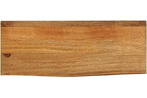 Myheimly Tischplatte, Holzplatte mit Baumkante, Massivholzplatte für Esstisch Couchtisch, Ersatztischplatte, Eiche,massives Mangoholz,90 x 30 x 2.5 cm
