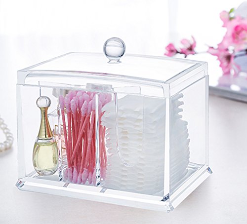 Zindoo Kosmetik Aufbewahrung Organizer Wattestäbchen Acryl Behälter Halter Box 4 Abteile