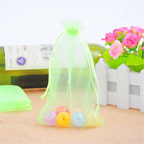 ZALAGO 10cm x15cm Organzasäckchen Säckli Geschenkbeutel Hochzeit Beutel Grün,50 stk - 2