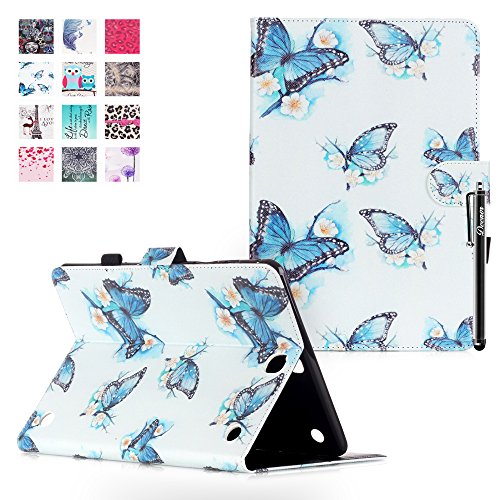 Samsung Galaxy Tab A 9.7 SM-T550 Hülle, Deenor Colorful Painting and Stylish Drawing Wallet Case Book Style PU Leder Flip Protective Stand Schutzhülle Hülle für Samsung Galaxy Tab A 9.7 SM-T550. (Flowers and Butterflies)