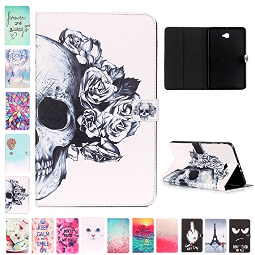 Samsung Tab A6 10.1 Hülle, Z-Newell Ultra Thin PU Leder Tasche Bookstyle Hülle Flip Case Wallet Cover mit Standfunktion Karteneinschub und Magnetverschluß für Samsung Galaxy Tab A 10.1 2016 (SM-T580 SM-T585), Stylus enthalten (Design 12)