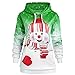Produktbild Wraluhen Weihnachten,Pullover Womens Netter Karikatur Schneemann Druck Känguru Tasche Hoodie Farbverlauf Pullover Tops