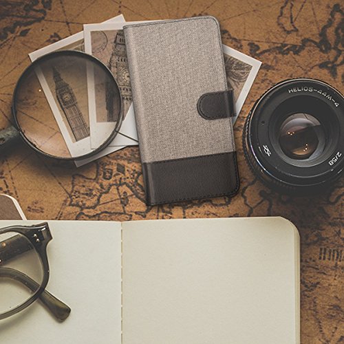 kwmobile Funda para Huawei P10 Lite - Carcasa de Tela y Cuero sint tico - con Tapa y Tarjetero Gris Negro reviews kwmobile Funda para Huawei P10 Lite - Carcasa de Tela y Cuero sint tico - con Tapa y Tarjetero Gris Negro