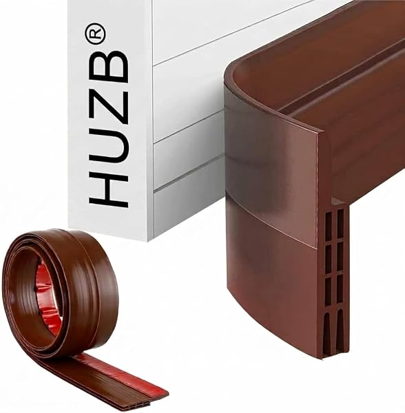 HUZB Silicone Door Bottom/Under Gap Filler Rubber Sealing Strip, Door Sealer Strip for Cockroach, Insect and Bugs, Seal Air & Dust (Brown, 39 Inch) (Brown, 39 I