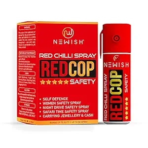 NEWISH Red Chilli Pepper Spray for Self Defence for Women | Small Pocket Size Gadgets (55 Ml/35 G, Red)