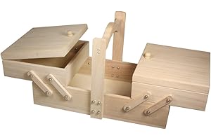 Rayher boîte à couture en bois FSC Mix Credit, 34,5x20x21,5 cm, nature, 48216000, Naturel