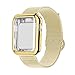 Produktbild INZAKI Kompatibel für Apple Watch Armband mit Hülle 44mm,Edelstahl Netz Milanese Schlaufen Armband mit Displayschutz Schlankes case für iWatch Series 4,Sport,Edition,Gold