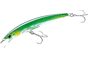 DUEL Señuelo flotante Yo-Zuri de cristal 3D en forma de pececillo - F1147 C44, 5-1/4-Inch, Verde plateado