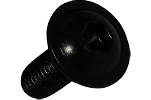 Aerzetix: 20 boulons vis à tête bombée avec collerette M6x16mm Acier Noirci Empreinte 4mm Allen C18878