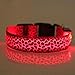 Produktbild Evtech (tm) Leopard-Druck Nachtsicherheit führen Collar Hundekatze-Haustier Halsband verstellbar mit grellem Licht-up Red - M
