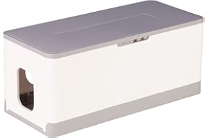 Poly Pool - PP2606 Boîte Porte-câbles pour ramasser et Cacher Les Fils - Protection pour Plusieurs câbles rallonges - Boîte de Protection et Prises avec 2 Ouvertures arrière et 2 entrées latérales