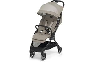 Foppapedretti Passeggino Leggero Ciao, per bambini 0-22 Kg (0-4 anni), Chiusura ad 1 mano, Self-Standing, Schienabile Regolabile, Ruote Ammortizzate, Porta Oggetti, Telaio in Alluminio, Almond