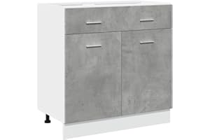 vidaXL Armadio Inferiore Cassetto “Lyon” Grigio Cemento 80x46x81,5