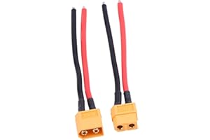 CHICIRIS 2Pcs / Set XT60 Female Male Connector AdapterXT60 Connector CableXT60 Female Cable, 14AWG Silicone XT60 Male/Female Cable Wire RC Accessory Suitable XT60 Connector CableBattery