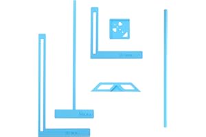 BREMOROU Bookbinding Easy Scrapbooking Tool for Starter 5pcs Complete Great Stencils and Cutter Guide Kit Can Be Made Into Notebook Calender Junk Journal Handbook Corner Miter Spine Spacer Divider Blue