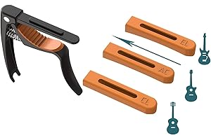 AUPHY SOLO Capotasto per chitarra e 3 testine sostituibili, rispettivamente adatte per chitarre classiche, folk ed elettriche (09B)