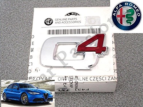 SCRITTA STEMMA Q4 ALFA ROMEO GIULIA STELVIO POSTERIORE ORIGINALE LOGO SIGLA REAR EMBLEM