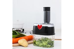 Lightakai - Coupe-légumes électrique, 2 l, trancheuse multifonction en spirale, coupe-légumes électrique, avec 4 lames en acier inoxydable