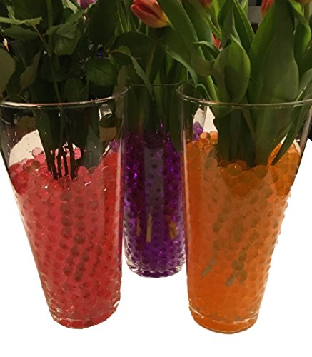 10 Liter Wasser Bällchen Kugeln Dekoration Perlen über 4.000 Stück (100Gramm) – Pflanzen Blumen Dekoration Tischdeko Deko & Raumluft Befeuchter (Rot) - 9