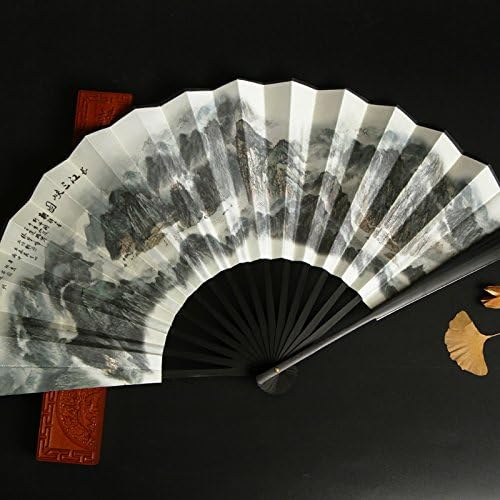 GUYOUYY Folding fan/fan folding fan/antique student Chinese style classical decoration men with Qingming Shanghe Figure 10 inch,13inch Yangtze River Three Gorges
