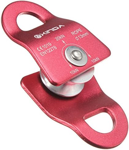 LM 20KN Mountain Rock Climbing Mobile Pulley Single Side For 13mm Rope Gear Tool