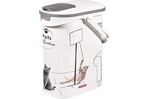 Curver Conteneur à Croquettes Pour Chats - 10L/4KG - Pets Collection - Rangement Hermétique Anti-Odeurs pour Nourriture pour Chats - 19 x 30 x 35 cm