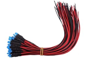 WALFRONT Lot de 50 diodes électroluminescentes 3/5/10 mm - Diode lumineuse modifiée pré-câblée - Multicolore - DC 9-12 V (bleu 3 mm)