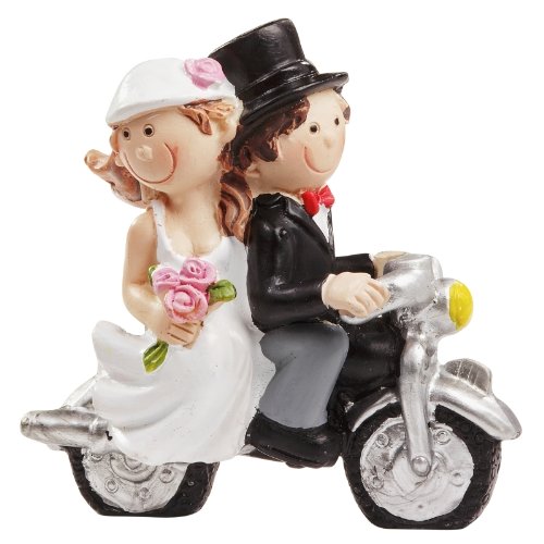 Hochzeitspaar mit Motorrad * Tortendekoration * Tortenfigur * Tischdekoration