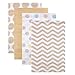 Luvable Friends 4 Pack Flannel Receiving Blankets (Tan Dots)
